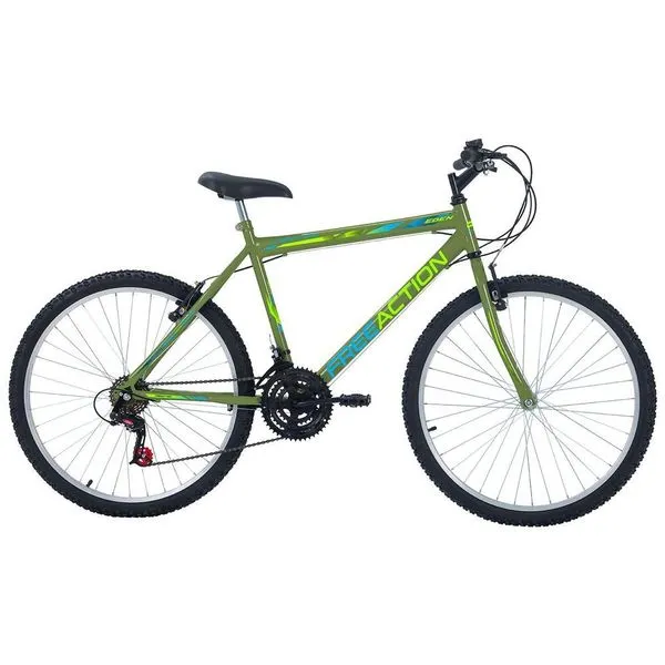 Bicicleta Eden Mountain Bike Aro 26 Quadro Aço 18 Marchas V-Brake Verde Militar Free Action Bicicleta Eden Mountain Bike Aro 26 Quadro Aço 18 Marchas Verde Militar Free Action