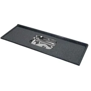 Pia de granito sintético 150x54cm com bandeja cinza nobre Decoralita