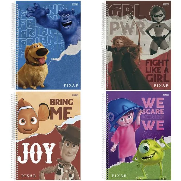 Caderno Universitário Capa Dura Pixar 1 Matéria 80 Folhas 10286 - São Domingos