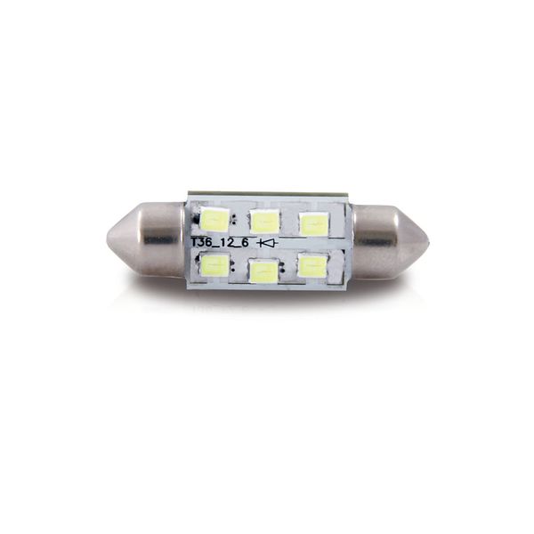 Par Lampada Led Autopoli Torpedo 6L 36Mm 12V Branco