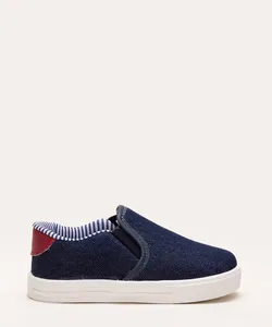 tênis infantil slip on jeans azul jeans 23