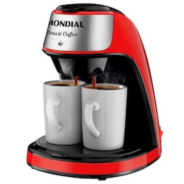 Cafeteira Elétrica Mondial Smart Coffee C-42-2X-B com 2 Xícaras Vermelha - 127V