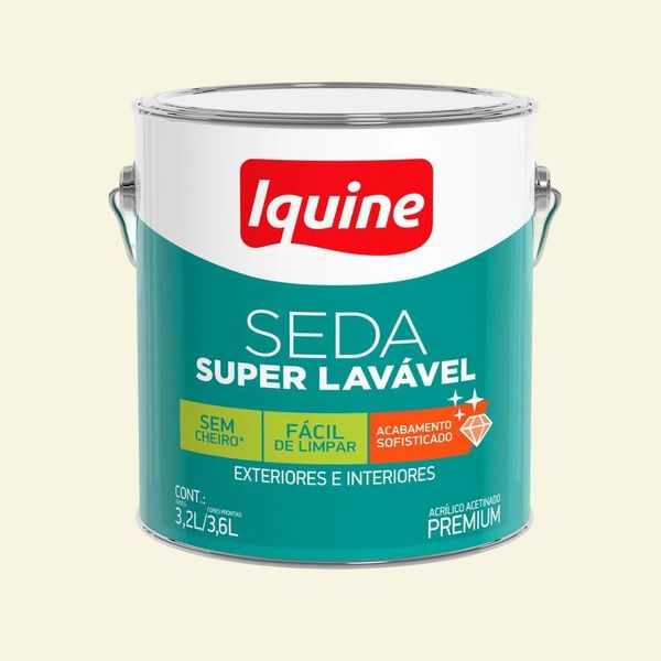 Tinta Premium Acrílica Acetinado Seda 3,6L Iquine Tinta Premium Acrílica Acetinado Seda Algodão Egípcio 3,6L Iquine