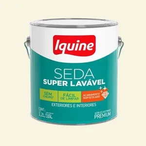 Tinta Premium Acrílica Acetinado Seda 3,6L Iquine Tinta Premium Acrílica Acetinado Seda Algodão Egípcio 3,6L Iquine