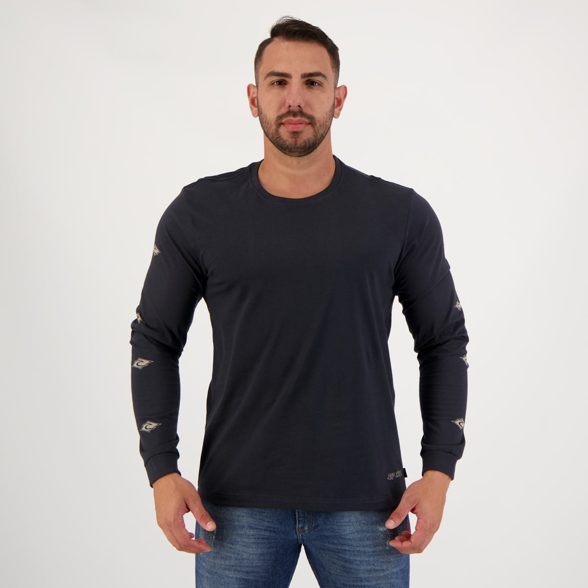 Camiseta Rip Curl Especial Fade Revival Manga Longa Preto