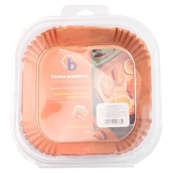Kit 50 Formas Protetoras Para Fritadeira Elétrica Tamanho P Quadrado Papel 18,5x4,2cm B0427 - bee