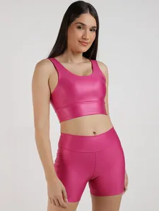 Top Fitness Cirrê Vels Feminino ROSA G