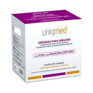Seringas para Insulina com Agulha Uniqmed 32G 0,3ml (5x0,23mm) 01 Unidade