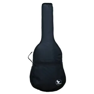 Capa para Violão Luxo Nylon 600 com Interior Acolchoado Isotérmica 1,3mm Forro TNT Preto Capa para Violão Luxo Nylon 600 com Alças de Mão e Costas Zíper Número 8 Preto