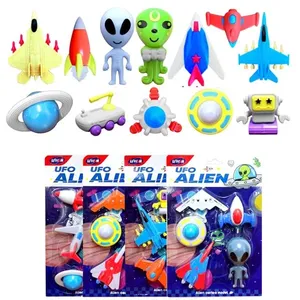 Kit Espacial 20 Brinquedos 4 Aliens Bonecos ET com Naves Acessórios e Planeta Ovnis
