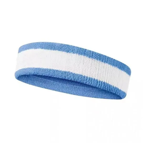 Tiara Esportiva Elástica Alta Absorvente de Suor Azul + Branco + OEM N--K Respirável OEM Tiara Esportiva Alta Absorvente de Suor Azul + Branco + Azul N--K Respirável OEM