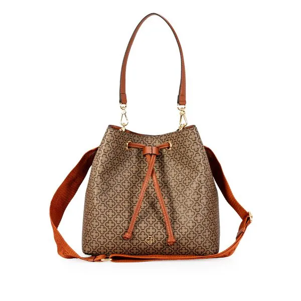 Bolsa Monograma Alça Gorgurão Bucket Caramelo