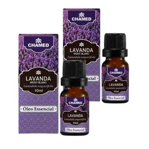 Óleo Essencial de Lavanda - 2 frascos com 10ml 100% Puro Chamed