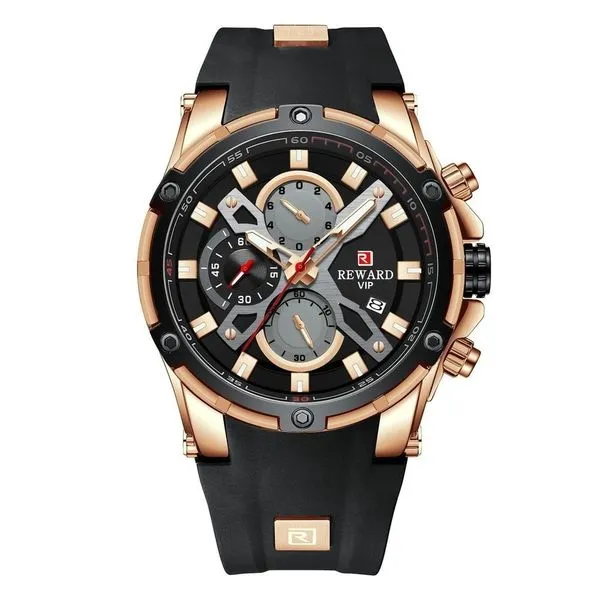 Relógio Masculino Reward 83016 Casual à Prova d'Água com Pulseira Rosa Relógio Masculino Reward 83016 Casual à Prova d'Água Rosa