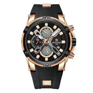 Relógio Masculino Reward 83016 Casual à Prova d'Água com Pulseira Rosa Relógio Masculino Reward 83016 Casual à Prova d'Água Rosa