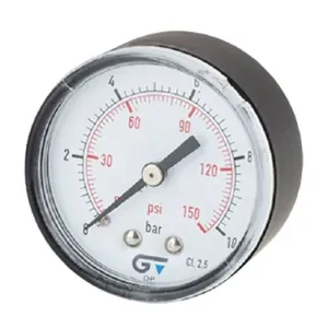 Manômetro 1/4 Saída Traseira 240 Lbs 14.06 Bar Aco 50 Mm