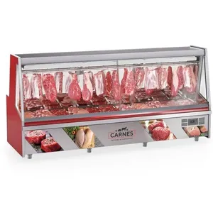 Balcão Frigorífico Premium Turino Sem Depósito Gatp300a Gelopar Expositor De Carnes Vermelho 220v