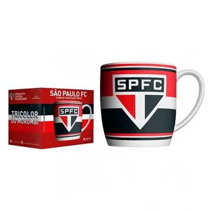 Caneca Urban Porcelana Allmix Brasao Sao Paulo 360 ML Licenciada Branco