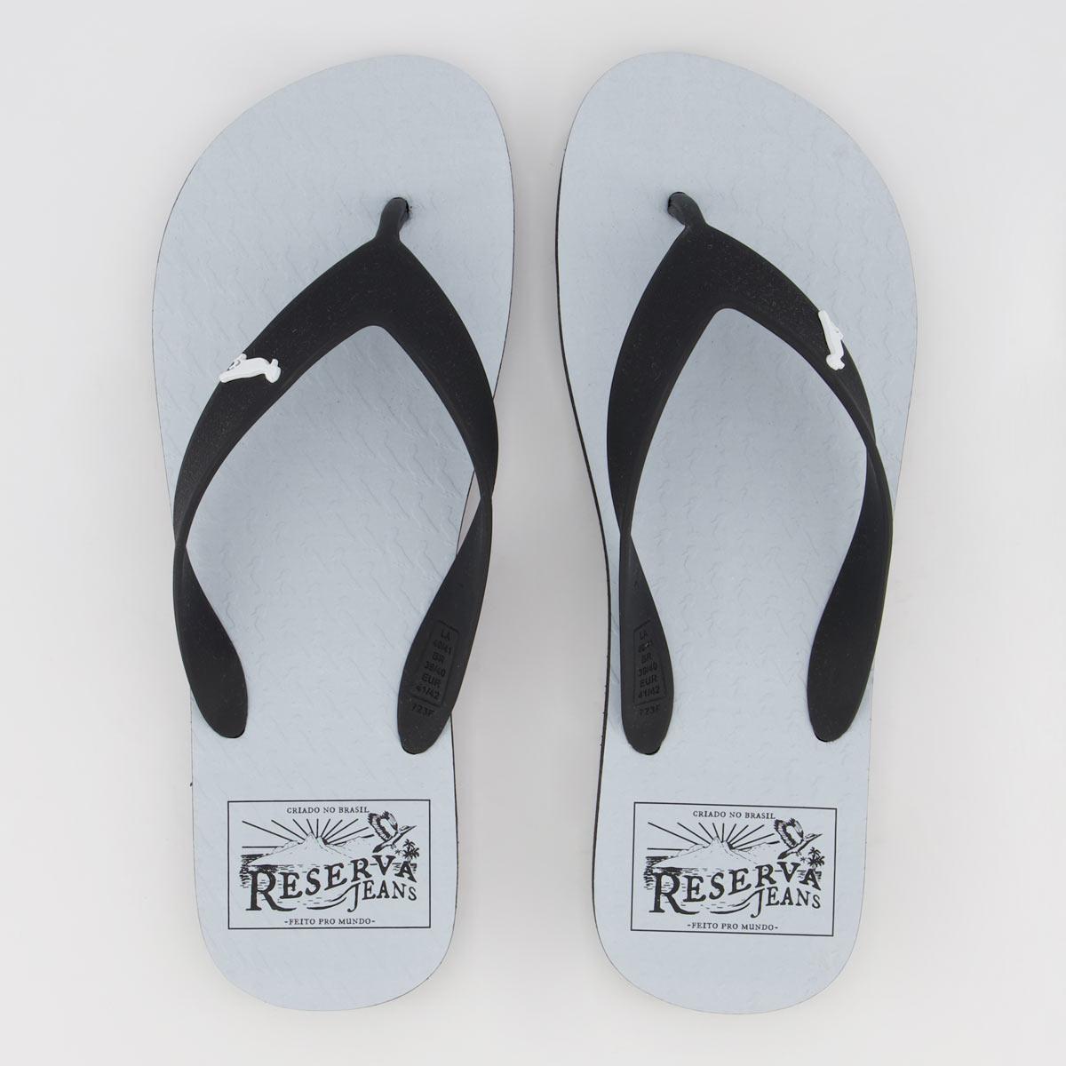 Chinelo Reserva RSV Jeans Classic Branco e Preto