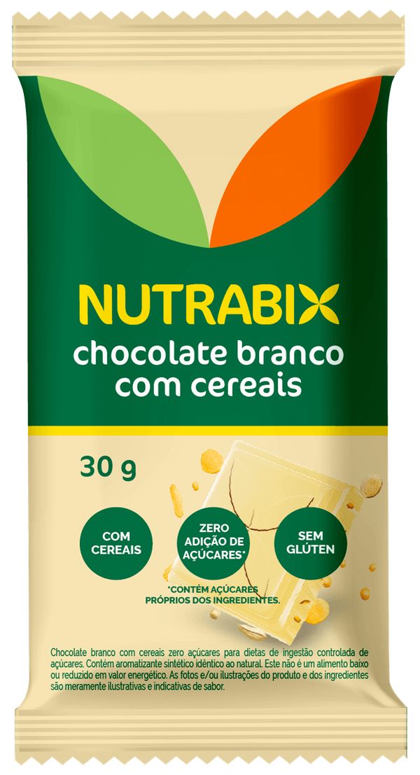 Chocolate Nutrabix Branco Com Cereais Zero Açucar 30g