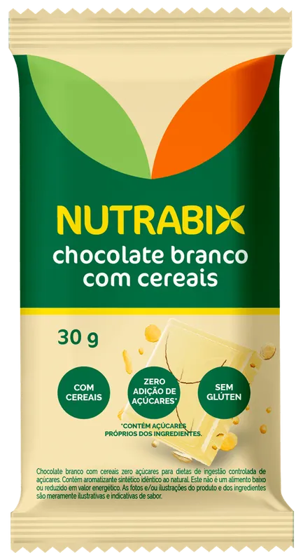 Chocolate Nutrabix Branco Com Cereais Zero Açucar 30g