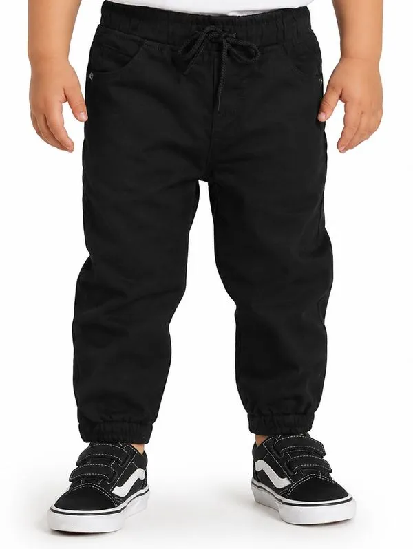 Calça Sarja Jogger Infantil Para Menino - PRETO 1