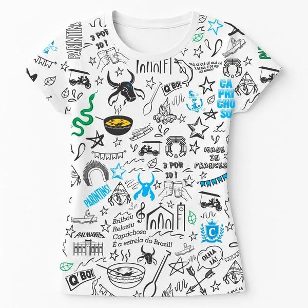 Baby Look Gibi Q'Boi Caprichoso Branco GG (MP)