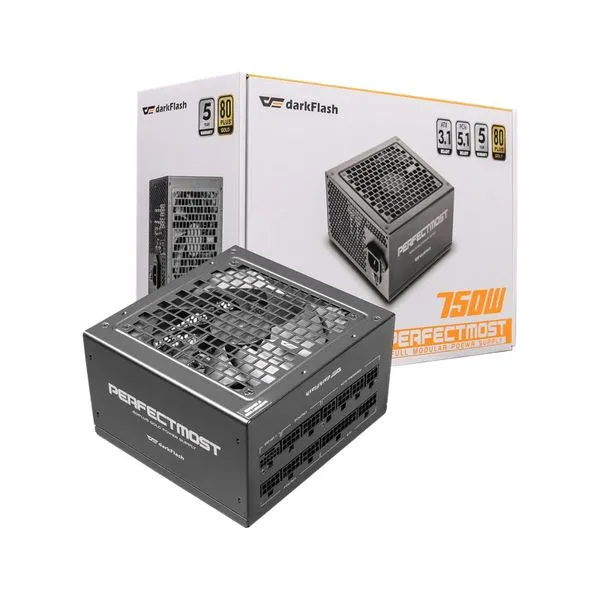 Fonte Darkflash ATX 750W 80 Plus Gold Full Modular PMT750 Preta