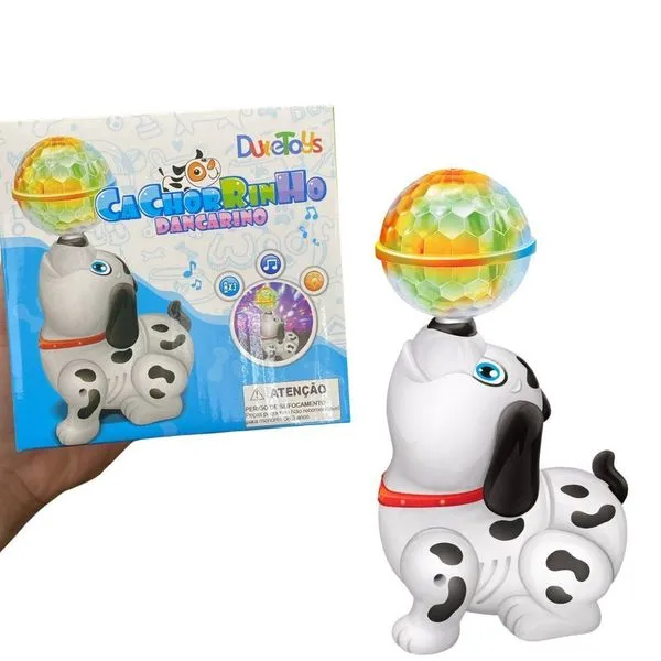 Brinquedo Interativo Cachorrinho Dançarino Luz Som e Movimento 360 graus Dute Brasil Cachorrinho Dançarino Brinquedo Interativo Luz Som Movimento 360 graus Dute Brasil