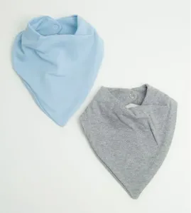 Babador Bandana Liso Azul com 2 unidades Azul