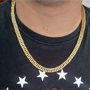 Corrente Grumed Masculino 8Mm Banho De Ouro