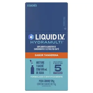 Suplemento Alimentar Liquid I.V. Hydramulti Sabor Tangerina 8 Sachês de 16g Cada
