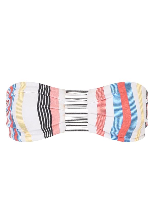 Top Bandeau Estampado Bikini BRANCO G