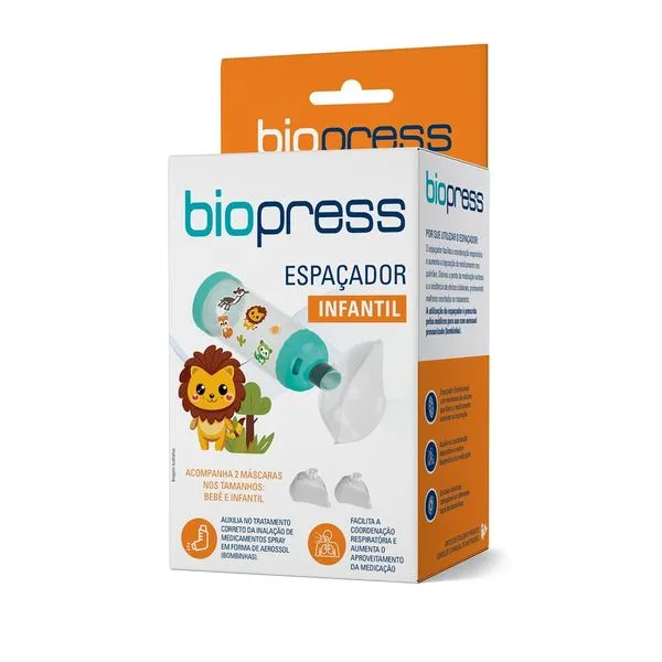 Espaçador Infantil Biopress 2 Máscaras Biopress 1 Unidade