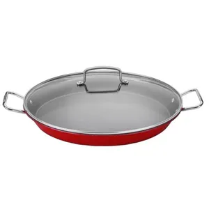 PANELA CUISINART VERMELHO COM TAMPA DE VIDRO 38CM ASP-38CR