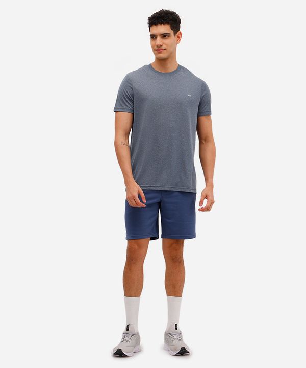 bermuda reta masculina de moletinho azul P