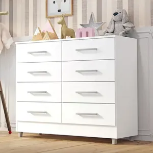 Comoda Infantil Raissa 8 Gav Branco