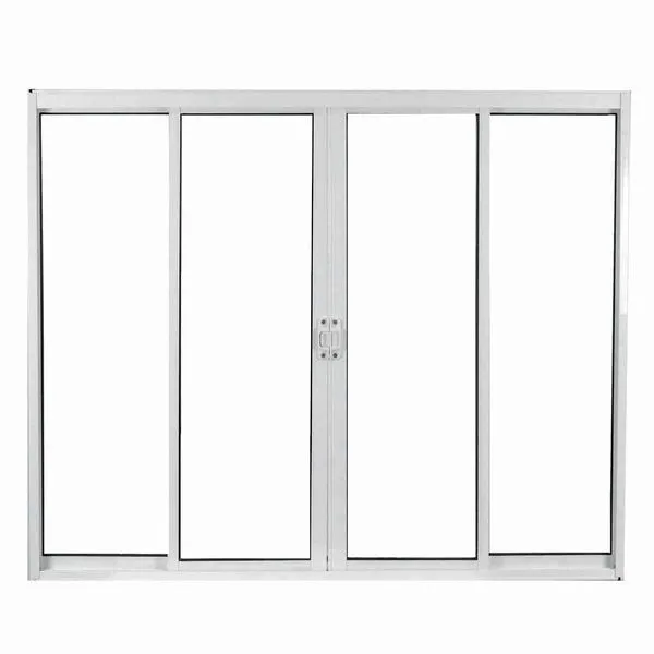 Janela de Correr em Alumínio Vidro Liso 4 Folhas 100x100cm Soft Branca - MGM (MP)
