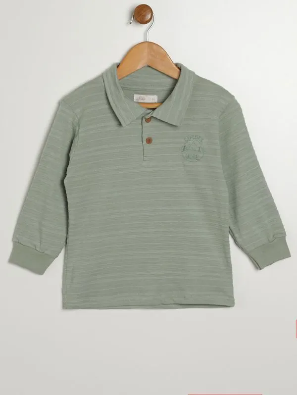 Polo Manga Longa Infantil Para Menino - VERDE 1