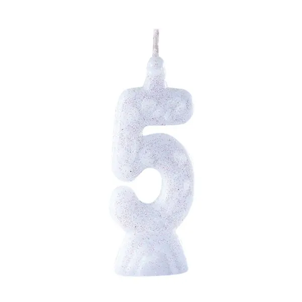 Vela Br Festas Super Número 5 Parafina Branca MONA000161 - Brdecor