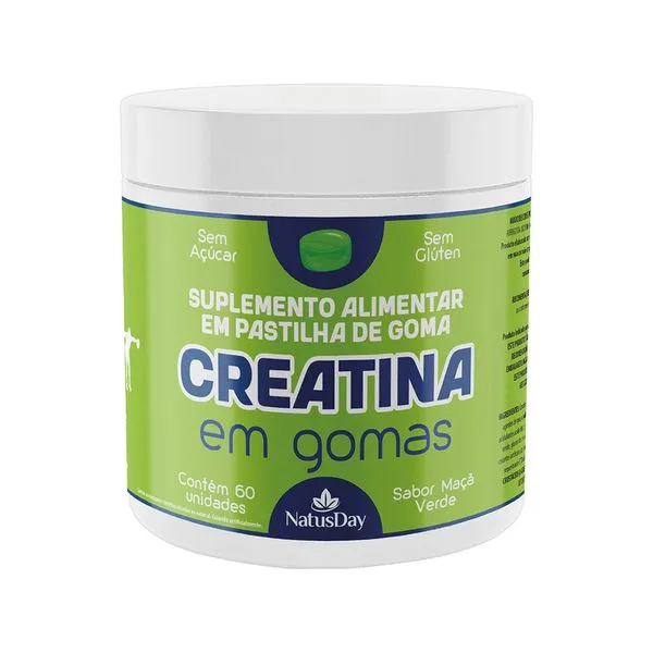 Suplemento Alimentar Creatina Natusday Com 60 Gomas Maca Verde