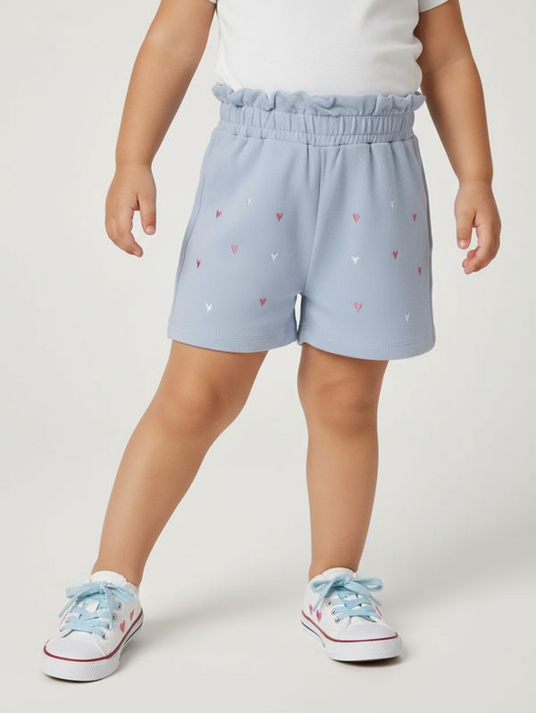 Short Moletinho Infantil Para Menina - AZUL 3