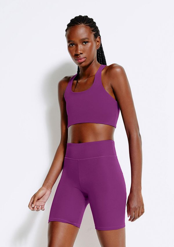 Bermuda Esportiva Feminina Biker com Fio LYCRA® - Roxo XG