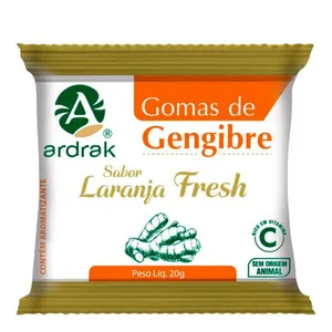 Goma De Gengibre Sabor Laranja Com Vitamina C 30g