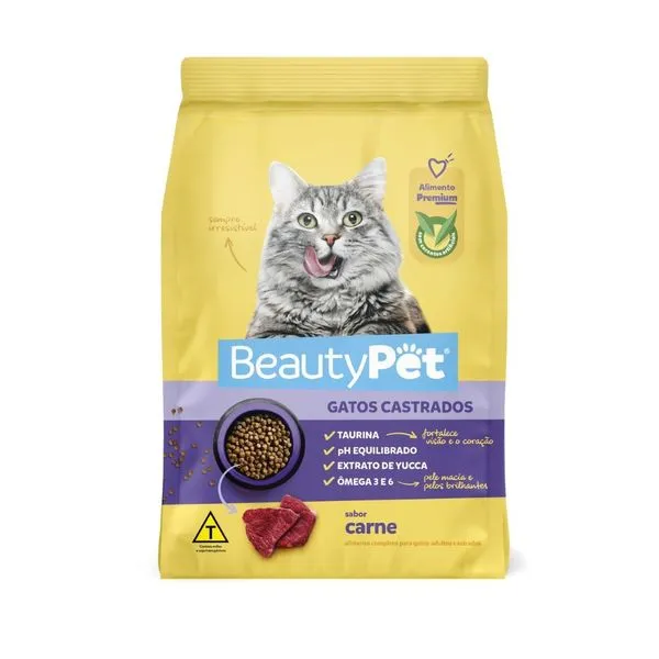 Ração Baw Waw Gato Castrado Sabor Carne 900g
