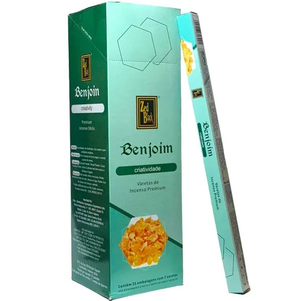 Incenso De Benjoin Para Criatividade Zed Black Caixa Com 25 Pacotes (MP)