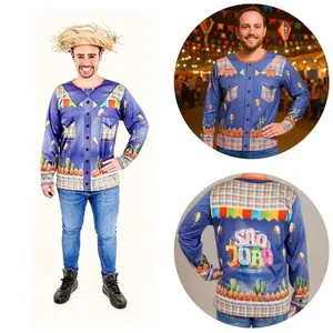 Camisa Adulto Caipira Festa Junina São João de Poliéster Tamanho P Anjo Fantasias Camisa Caipira Festa Junina São João Poliéster Tamanho P Anjo Fantasias