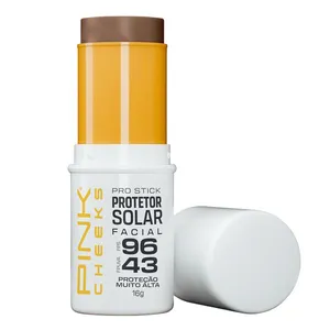 Protetor Solar Facial Pink Cheecks FPS 96 FPUVA 43 Pro Stick Multifuncional 16g Stick