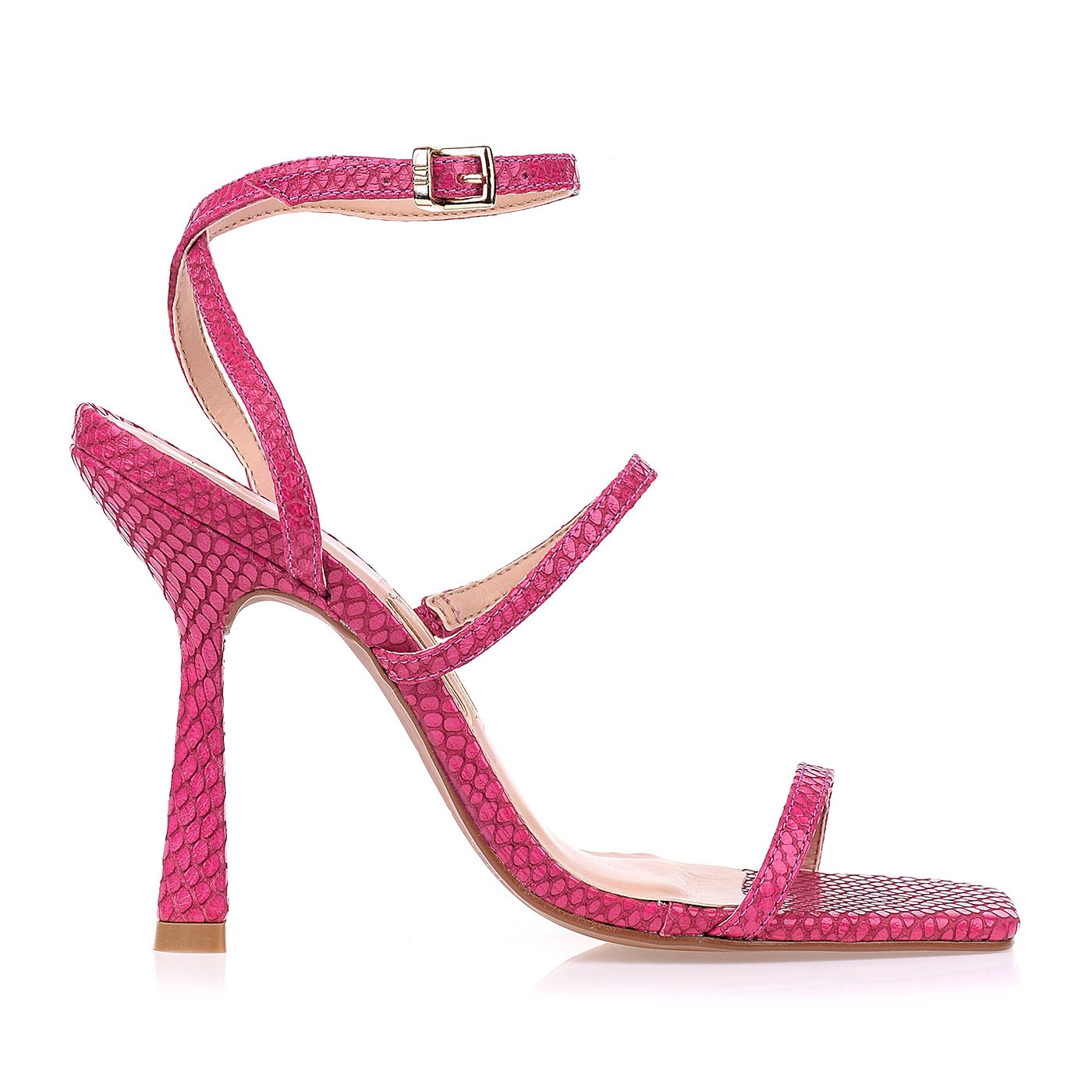 Sandália Salto Alto New Snake Berry