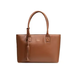 Bolsa de Ombro Feminina de Couro Grande Tote Charm Premium Floater Caramelo 0280831152001